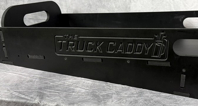Black Truck Caddy — physical logo and joinery