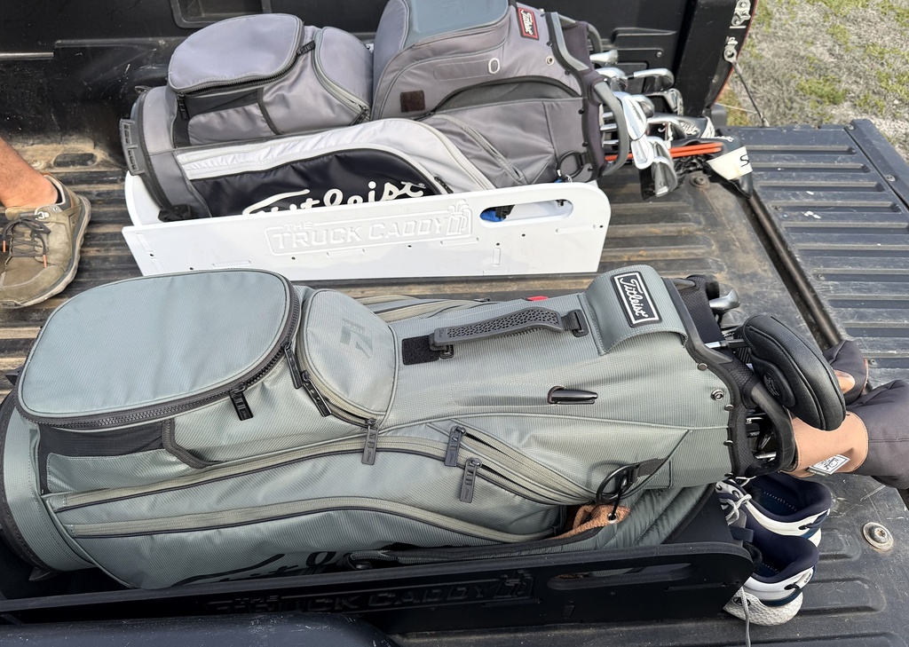 Black and White Truck Caddy — loaded in the truck